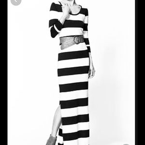 Pim + Larkin Black/Grey Rugby Stripe Knit Maxi